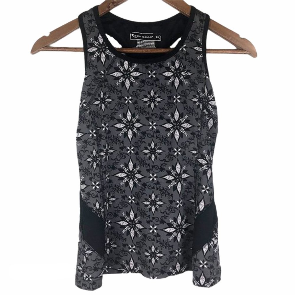 $10 CLEARANCE! Tek Gear Printed Shelf Bra Racerback Tank - Picture 1 of 5